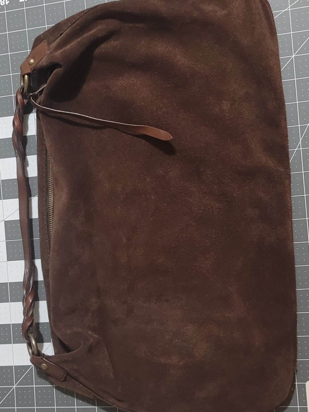 Vintage GAP Real Suede Shoulder Bag with Braided Leather Handle Discontinued Y2K - Picture 8 of 9